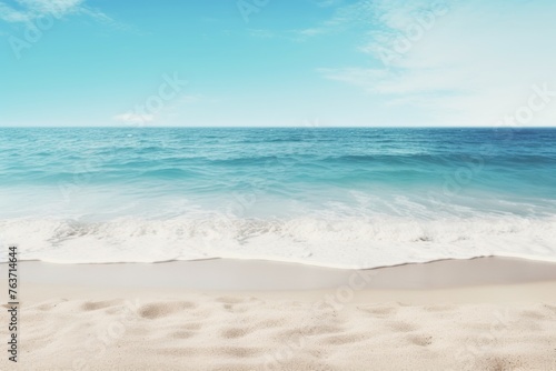 Beach on blue sky background © Aida