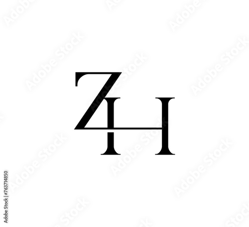 Initial Letter Logo. Logotype design. Simple Luxury Black Flat Vector ZH