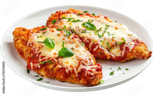 Parmesan Chicken Delight isolated on transparent Background