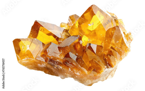 Glowing Citrine Jewel isolated on transparent Background