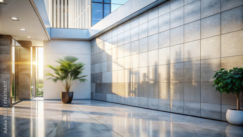 Urban Glass Haven: Modern Office Building with Skyline View Urban Glass Haven: Modern Office Building with Skyline View