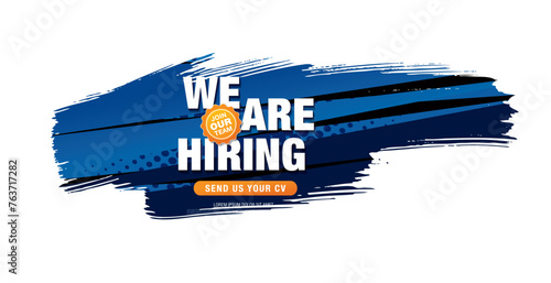 now hiring banner layout design, vector illustration