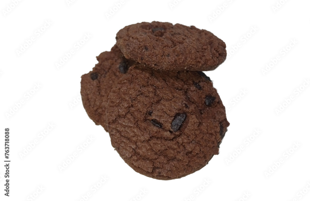 chocolate chip cookies isolated
