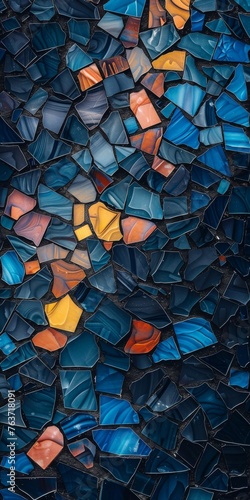 Abstract mosaic, background pattern, multicolored, broken glass, background image for mobile phone, ios, Android, banner for instagram stories, vertical wallpaper.