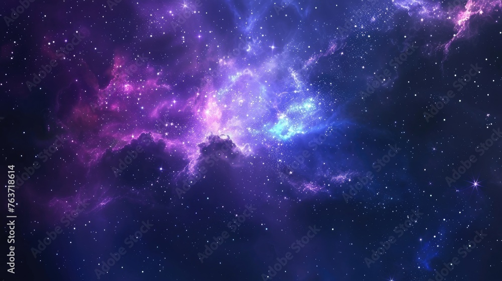 Galactic Fantasy Abstract Background with Cosmic Elements