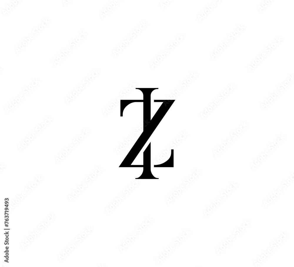 Obraz premium Initial Letter Logo. Logotype design. Simple Luxury Black Flat Vector ZI IZ