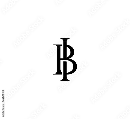 Initial Letter Logo. Logotype design. Simple Luxury Black Flat Vector BI IB
