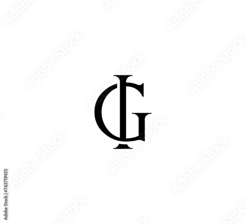 Initial Letter Logo. Logotype design. Simple Luxury Black Flat Vector GI IG