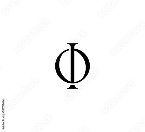 Initial Letter Logo. Logotype design. Simple Luxury Black Flat Vector OI IO