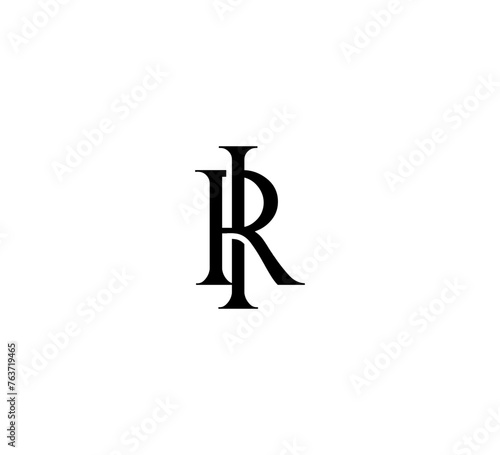Initial Letter Logo. Logotype design. Simple Luxury Black Flat Vector RI IR