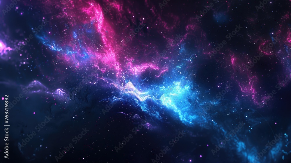 Naklejka premium Nebula Glow Abstract Cosmic with Stars