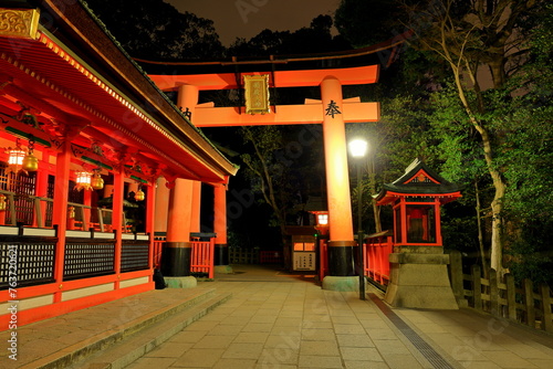 Fushimi Inari Taisha with hundreds of traditional gates at Fukakusa, Yabunouchicho, Fushimi Ward, Kyoto, Japan