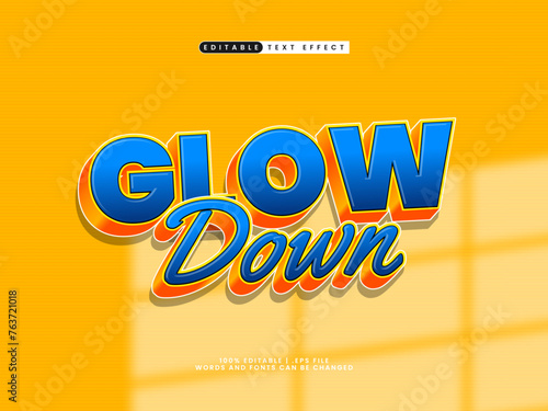 glow down editable text effect