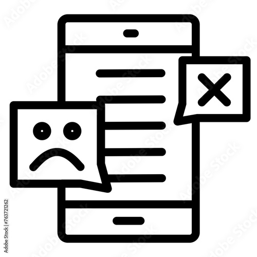 Cyber bullying line icon