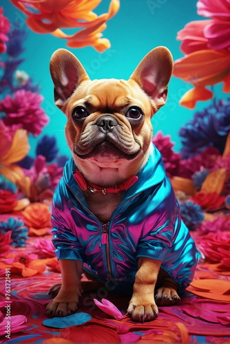 French bulldog creative portrait. Poster