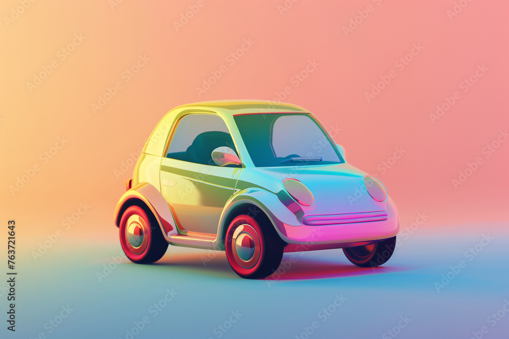 3D car model illustration, car insurance safety annual inspection traffic safety concept illustration