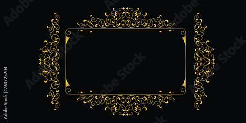 golden luxury frame concept, golden luxury frame vector design, golden realistic luxury frame collection.