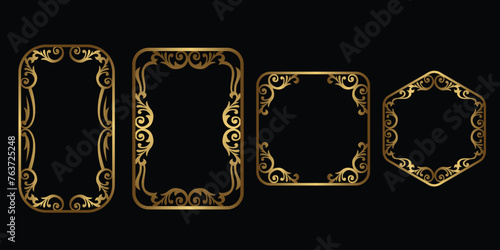 golden luxury frame concept, golden luxury frame vector design, golden realistic luxury frame collection.