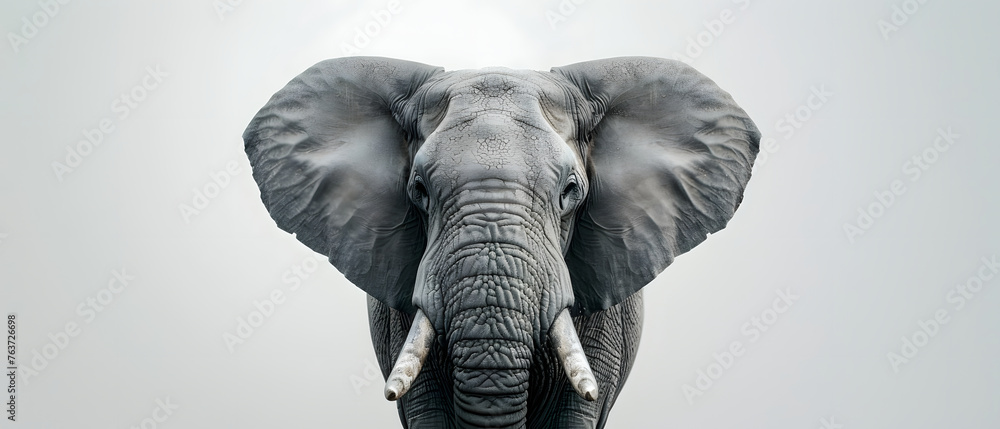 Elephant Head Isolated on a White Background Elephant Head Isolated on a White Background