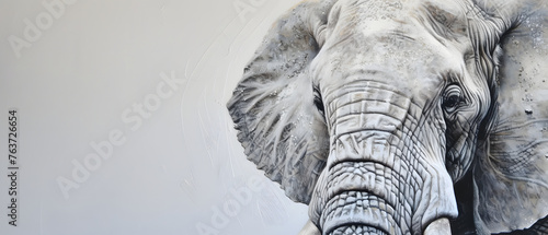 Elephant Head Isolated on a White Background