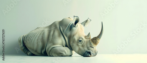 Rhinoceros Isolated on a White Background 