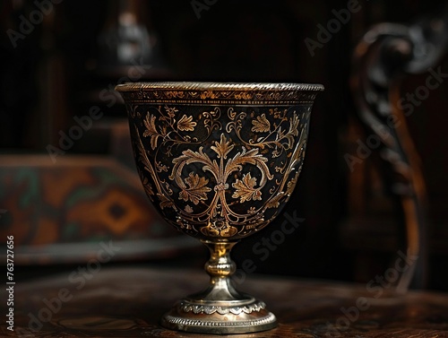 A beautifully ornate cup with intricate engravings