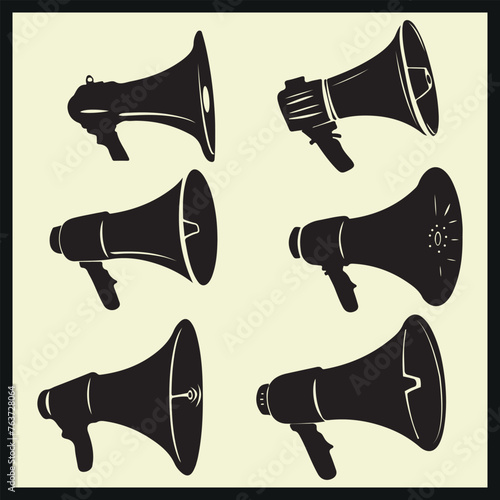 Megaphone speaker Silhouette  vector illustration art