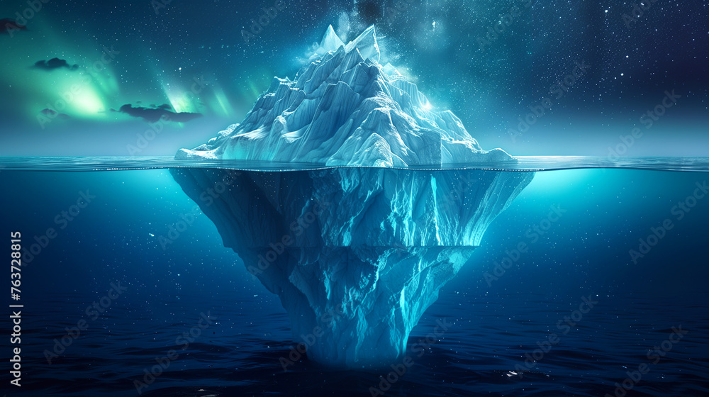 Obraz premium surreal, mystical photographs of high quality, depicting the tip of the iceberg, with the underwater part.