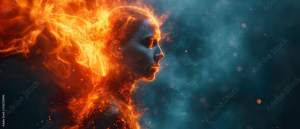 Man And His Emotions. Illustration On The Theme Of Mysticism, Space, Feelings And Emotions. Generative AI
Man And His Emotions. Illustration On The Theme Of Mysticism, Space, Feelings And Emotions. Generative AI