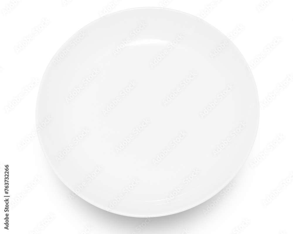 White circle ceramics plate isolated on white background. White circle ceramics plate isolated on white background.