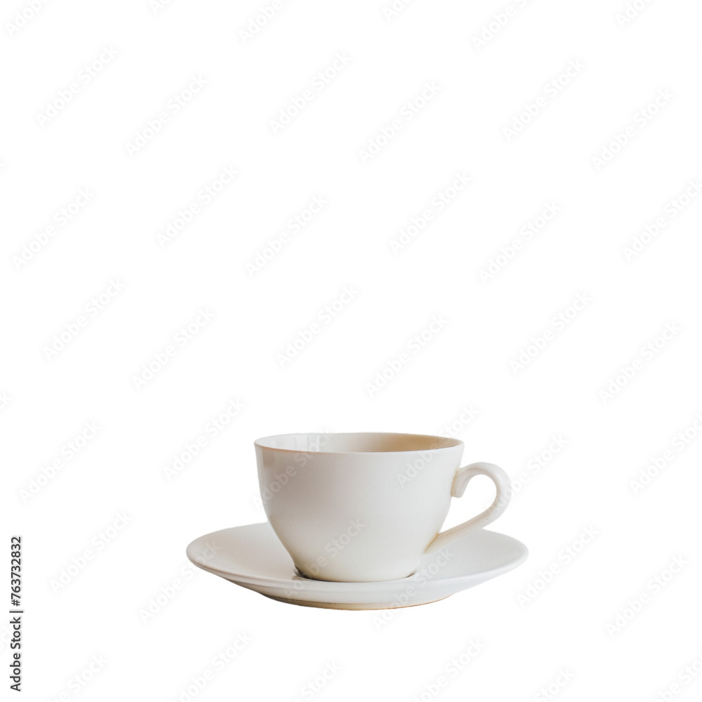 white cup and saucer isolated in white background white cup and saucer isolated in white background