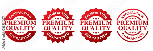 Premium Quality Satisfaction Guaranteed or 100% Satisfaction Label Vector Isolated in Flat Style. Best 100% Satisfaction Guaranteed Label Vector for product packaging. Elegant 100% Satisfaction Label 