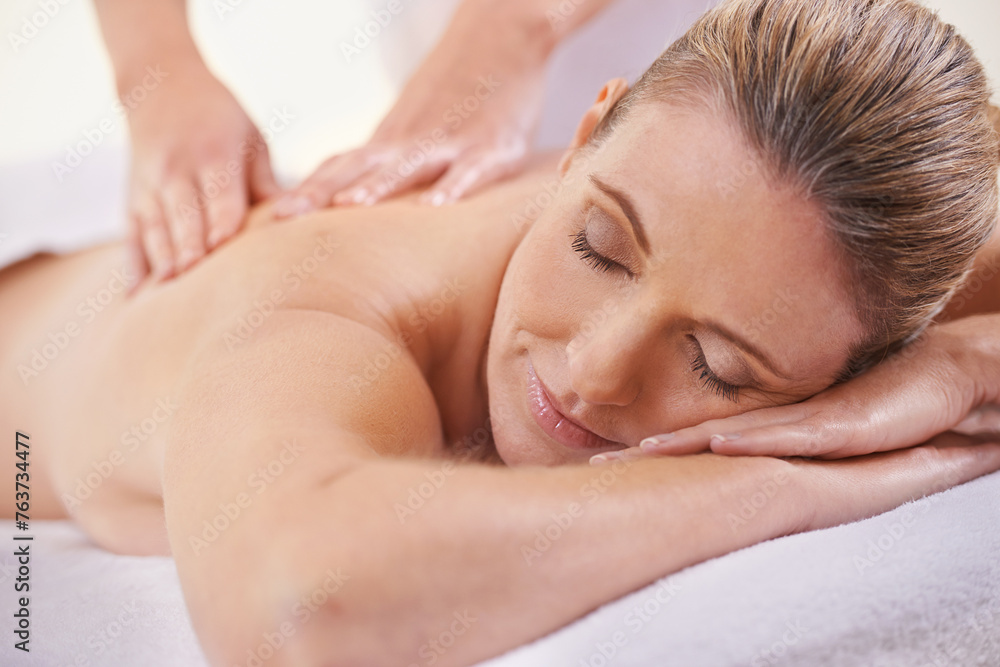Girl, relax and hands massage in spa, wellness and resting in hotel or lodge. Physical therapy, holistic and female person in holiday or vacation in California for health, peace and back skin detox Girl, relax and hands massage in spa, wellness and resting in hotel or lodge. Physical therapy, holistic and female person in holiday or vacation in California for health, peace and back skin detox