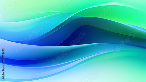 Abstract modern wave banner green background, gradient green wave PPT concept background illustration