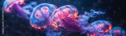 Bioluminescent jellyfish close-up