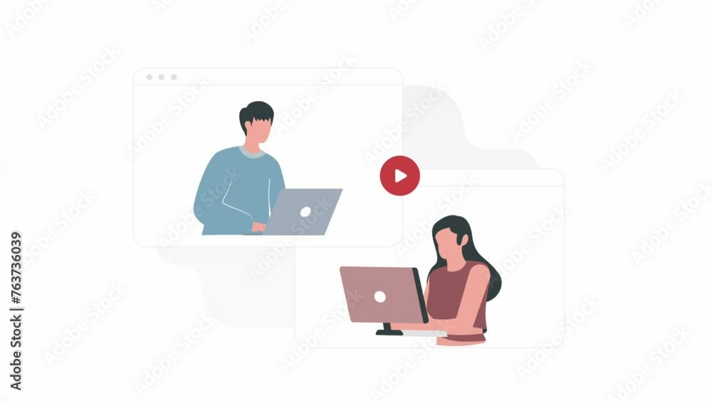 business person with laptop working date animation business person with laptop working date animation
