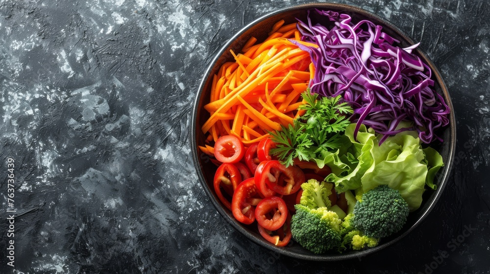  broccoli, carrots, cabbage, and red cabbage - obrazy, fototapety, plakaty 