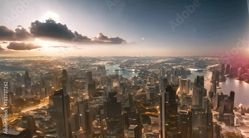 Wallpaper Mural fantasy world. Stunning city views, with the future sky in the background Torontodigital.ca