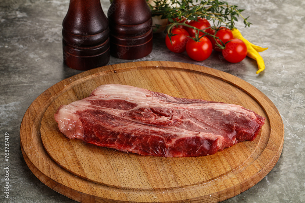 Raw beef chuck roll steak Raw beef chuck roll steak