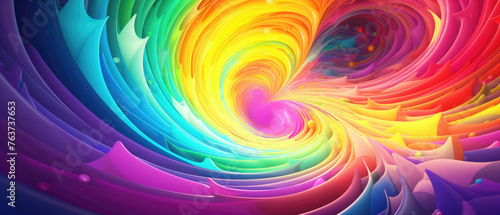 Psychedelic Rainbow Swirl motion energy pattern wallpaper created with Generative AI Technology