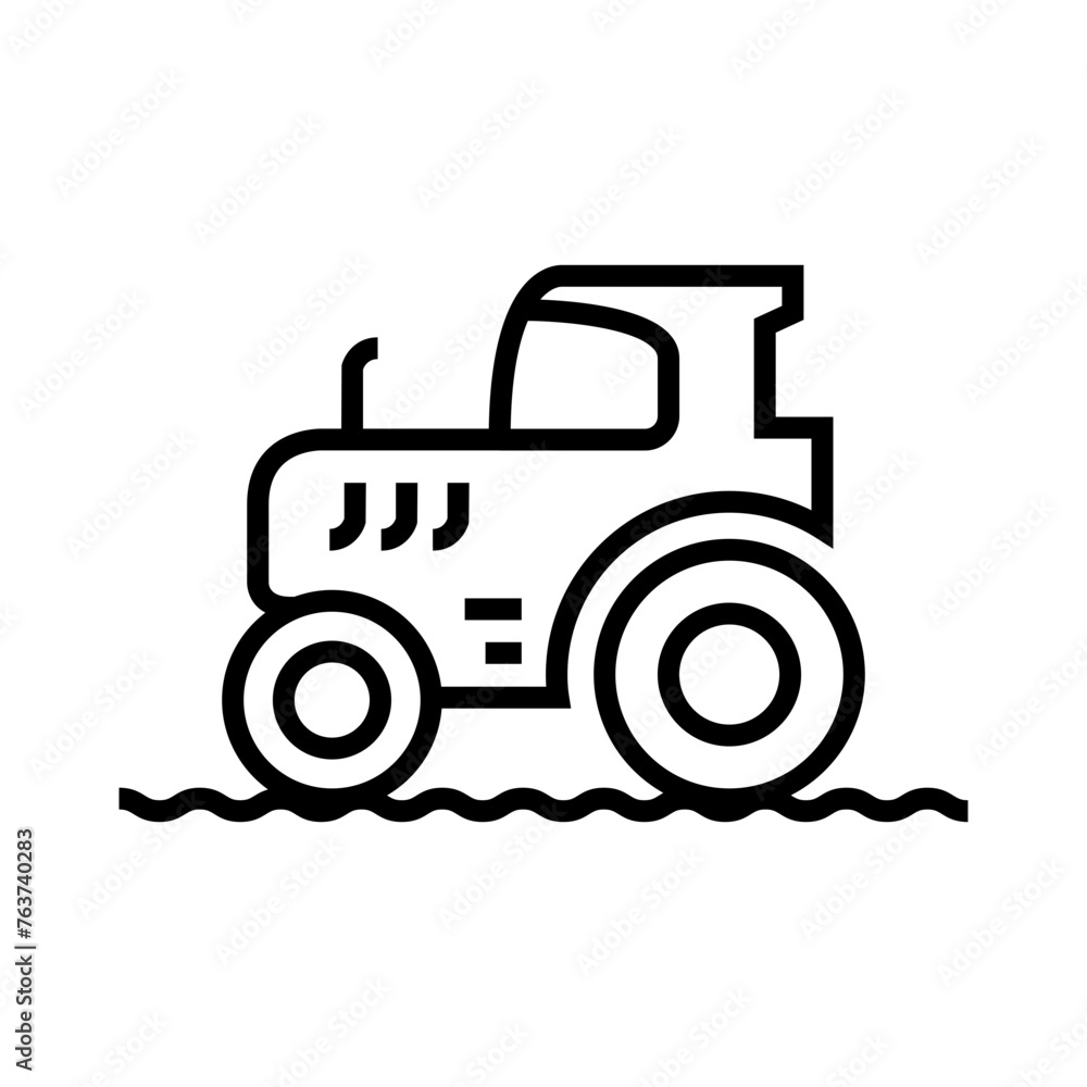 Tractor icon. Agricultural technology icon