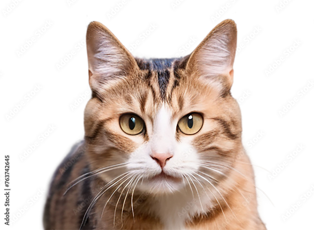 cute cat, kitten in motion, playing, running isolated on transparent background