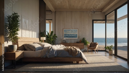 Modern Ocean View Bedroom Interior © Canh