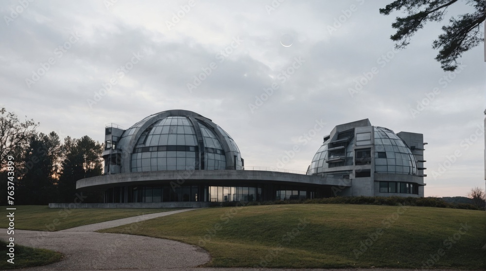 A realistic photo of a modern observatory A realistic photo of a modern observatory