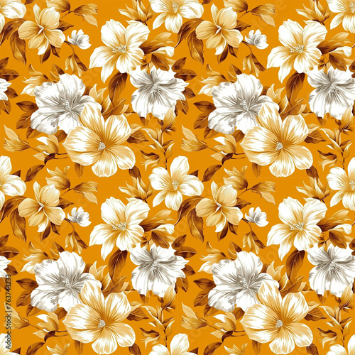 Beautiful applied floral seamless pattern