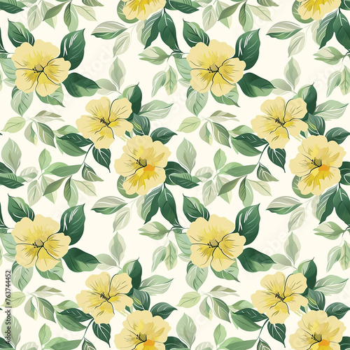 Beautiful applied floral seamless pattern