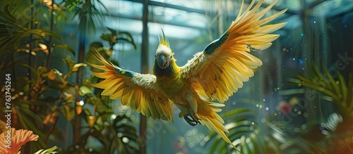 A palm cockatoo emerges from a TV, bridging virtual & physical worlds. Media connects us to rare animals 📺🦜 #VirtualNature photo