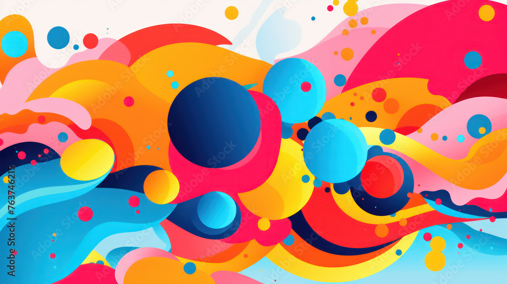 Colorful Geometric Motion: Dynamic Abstract Graphic Design with a Retro Vintage Vibe