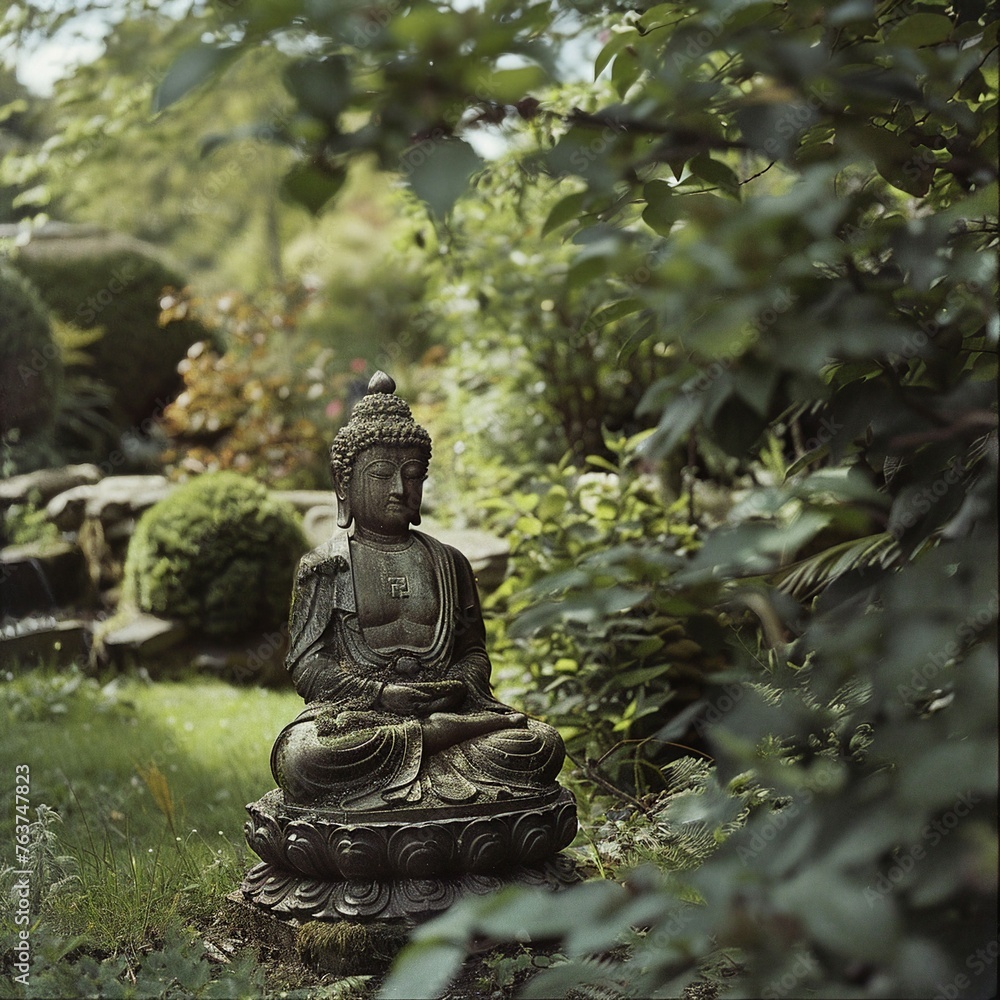 Buddha statue in the garden Buddha statue in the garden