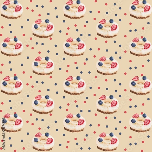 Dessert donut  seamless pattern 